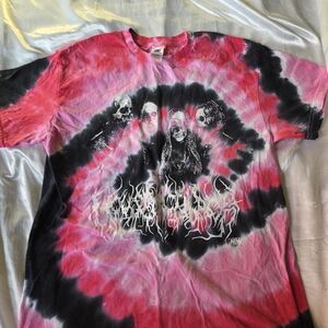 Pink And Black Tie-Dye AEW t-shirt
